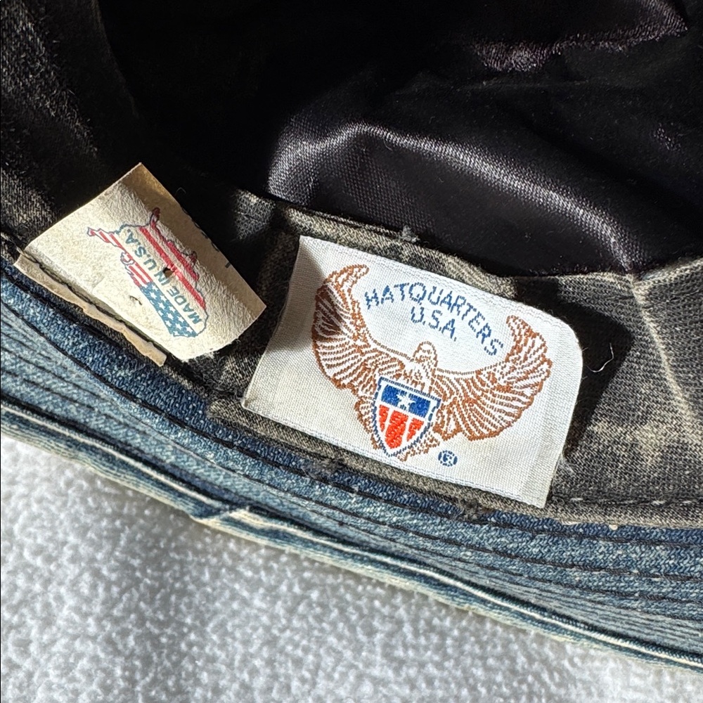 Henschel Hatquarters USA denim hat with a stone/acid wash finish - Picture 3 of 7